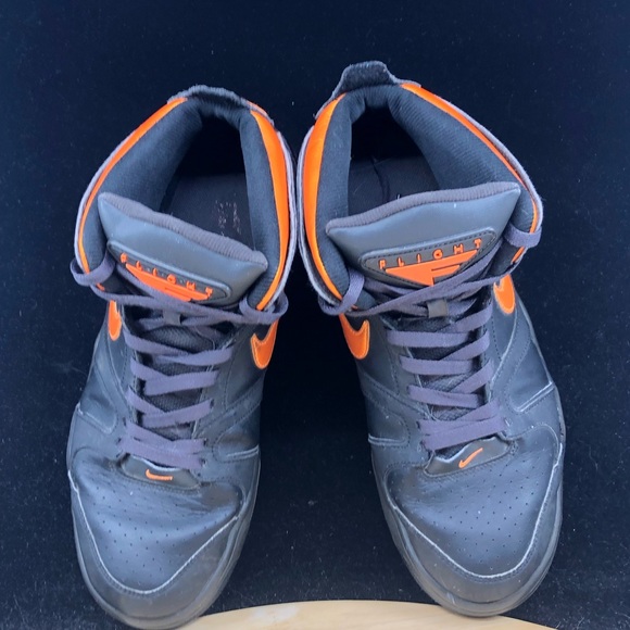 Nike Air Flight Falcon Men's Sz 11.5 Black Bright Citrus-Night  397204-080 - Picture 8 of 10